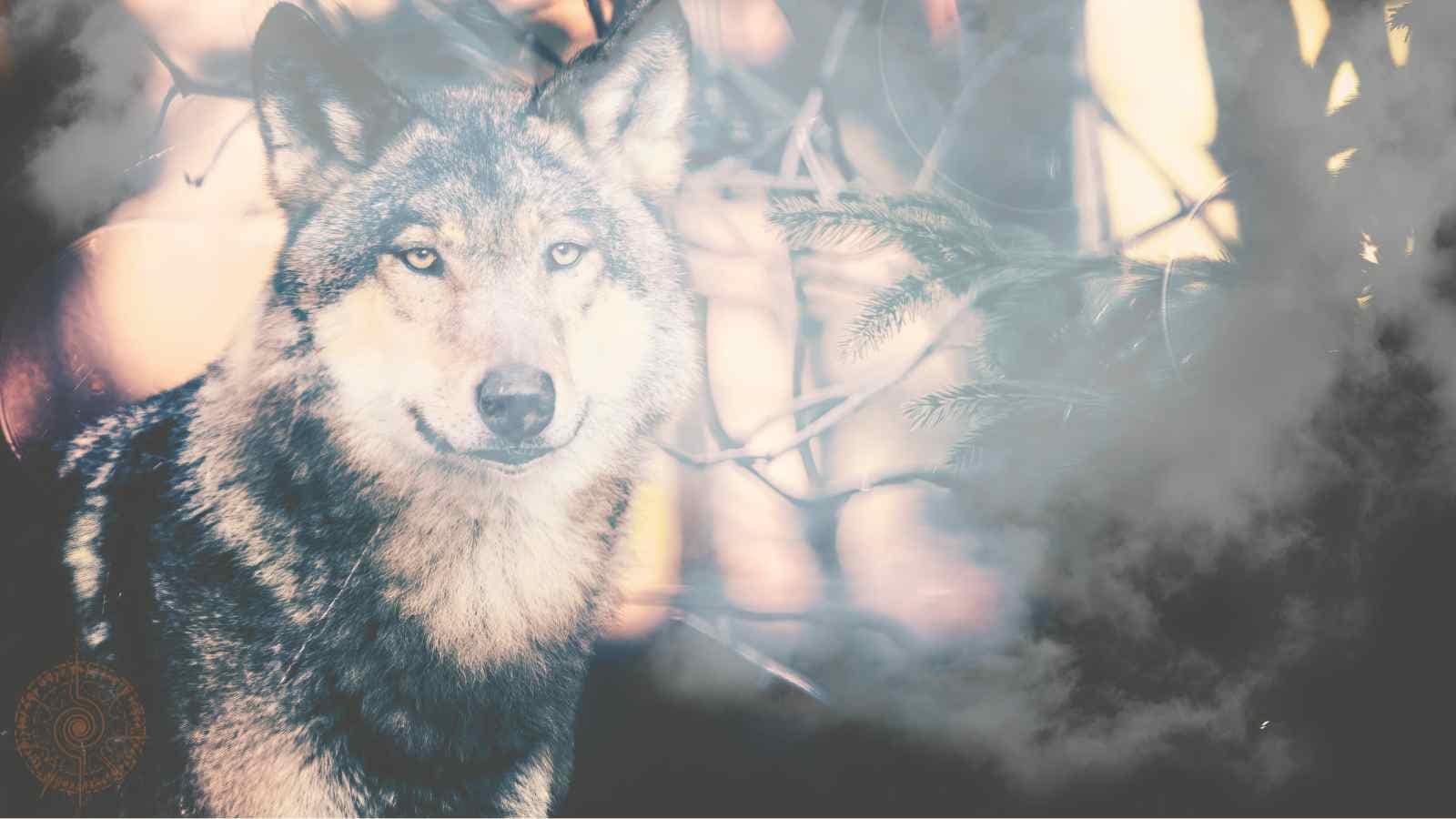 krafttier finden wolf im nebel