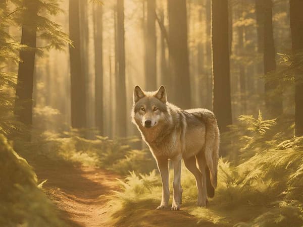 ein wolf in einem verwunschenen wald schamanismus für anfänger
